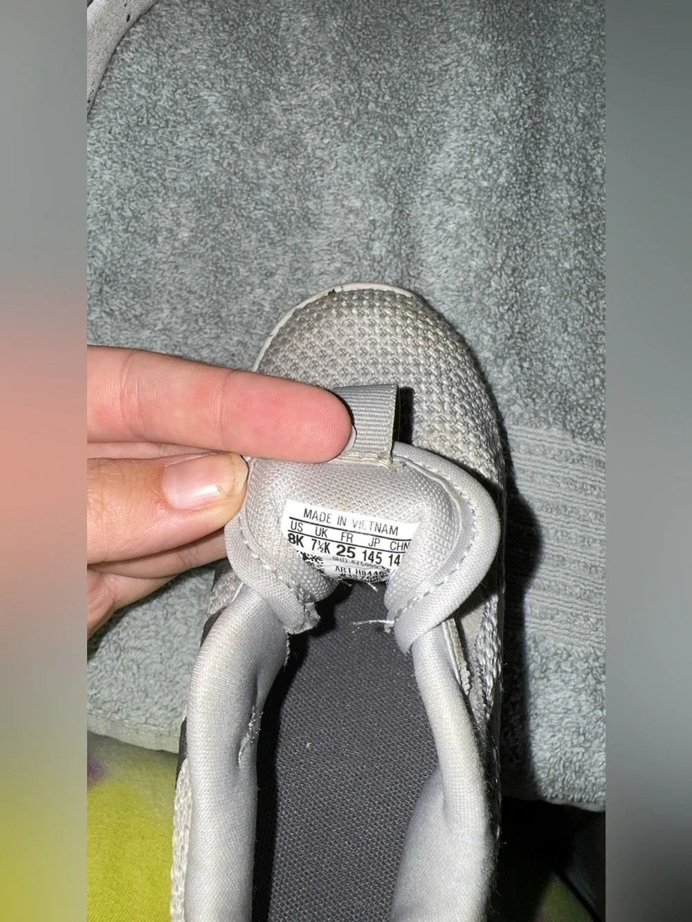 adidas Light Grey Knit Slip-On Sneaker with Black Insole